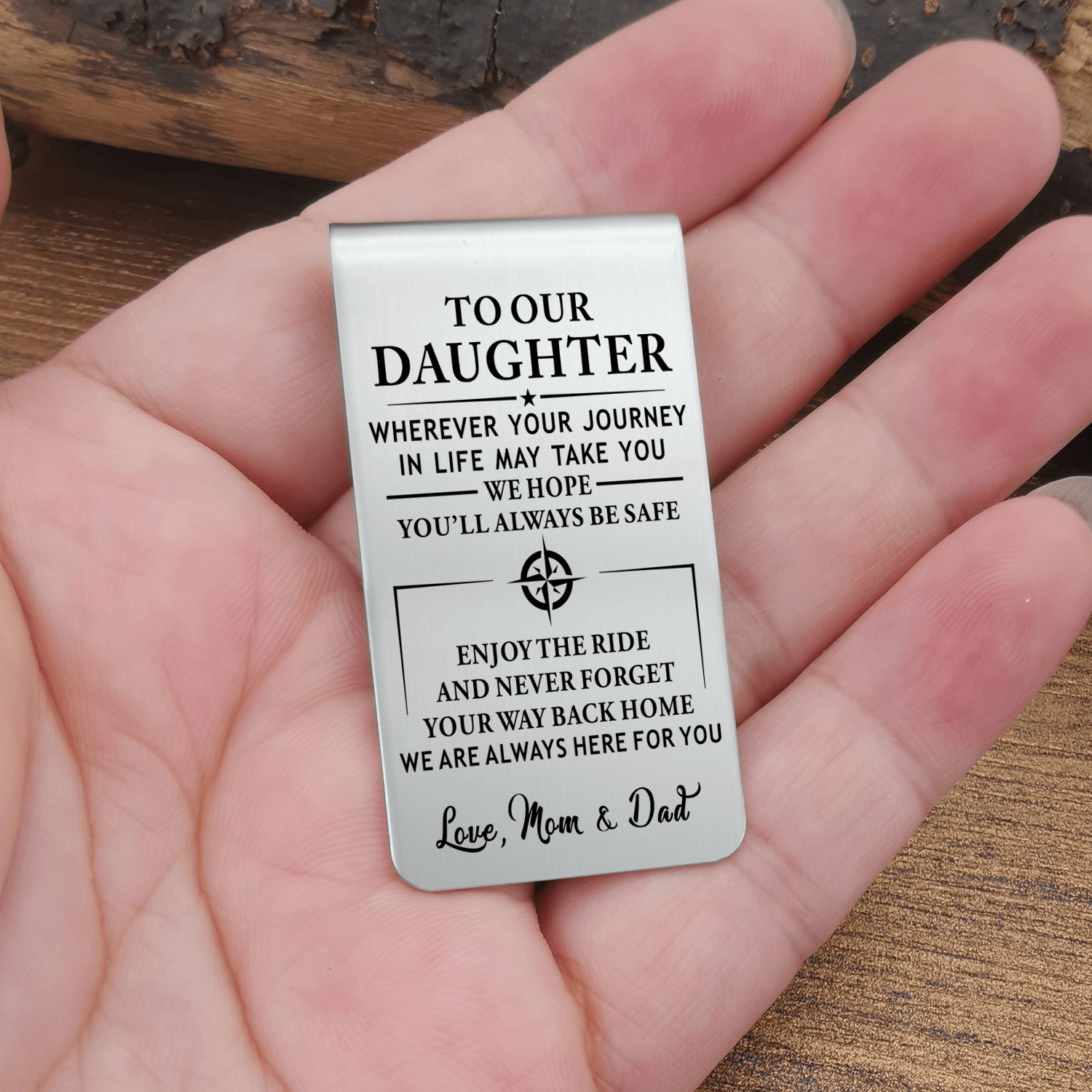 Money Clips To Our Daughter - You Will Always Be Safe Engraved Money Clip GiveMe-Gifts