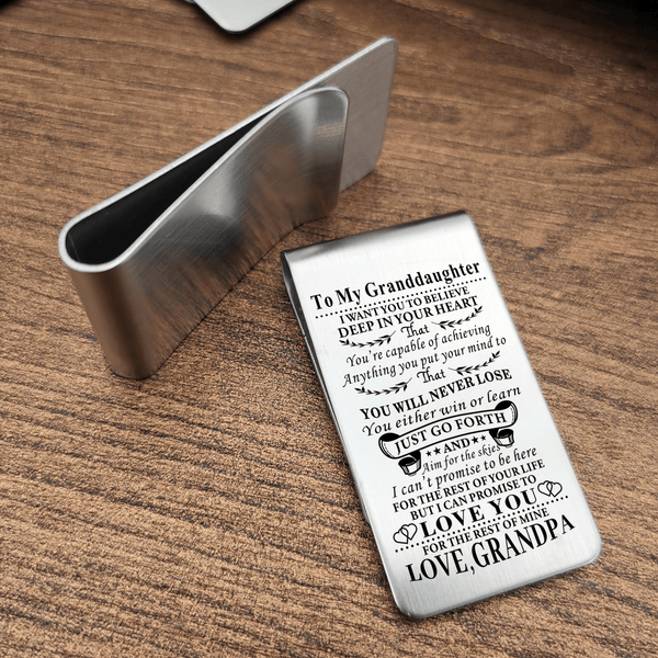 Money Clips Grandpa To Granddaughter - I Can Promise To Love You Engraved Money Clip GiveMe-Gifts