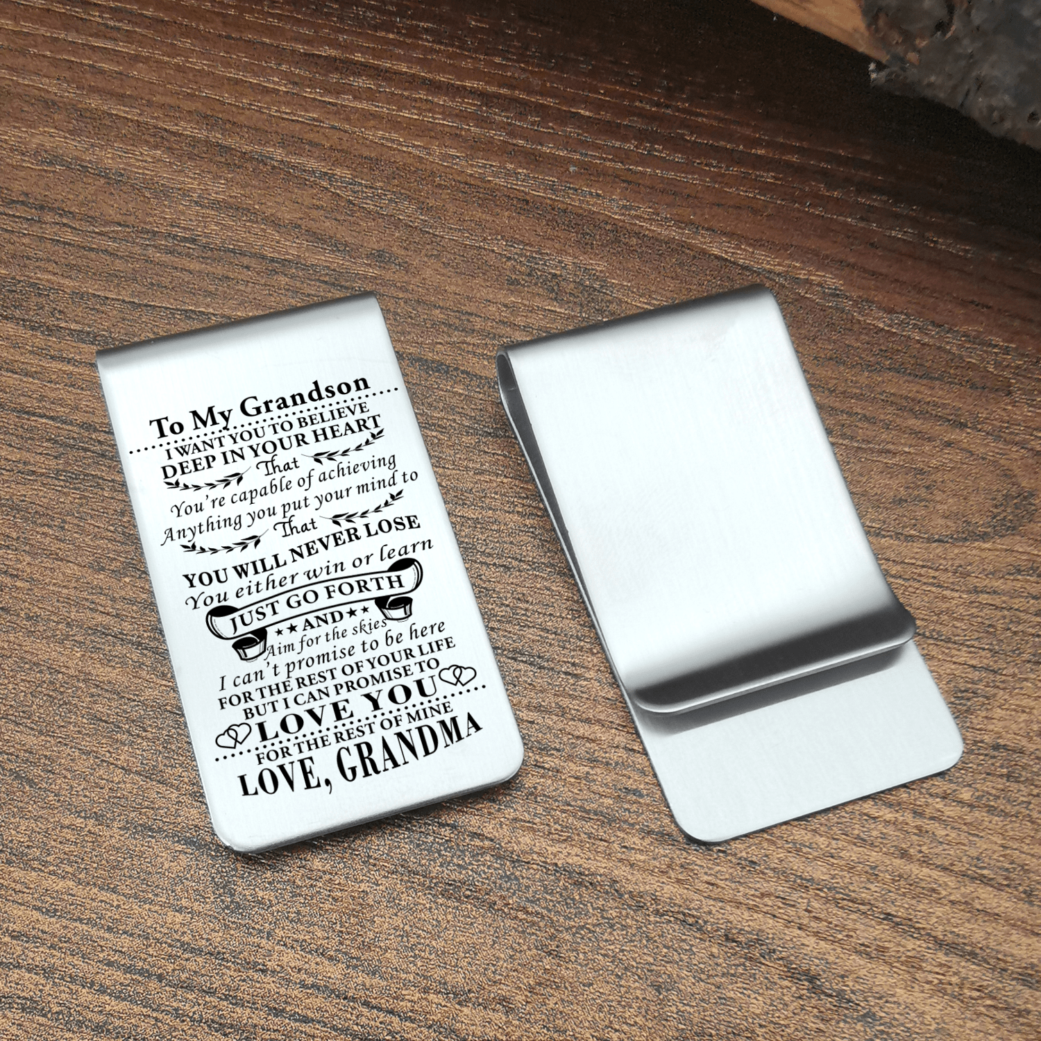 Money Clips Grandma To Grandson - I Can Promise To Love You Engraved Money Clip GiveMe-Gifts