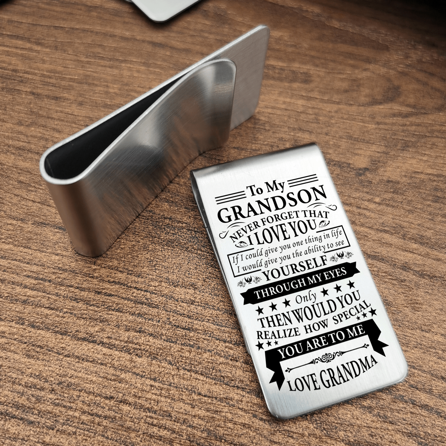 Money Clips Grandma To Grandson - I Love You Engraved Money Clip GiveMe-Gifts
