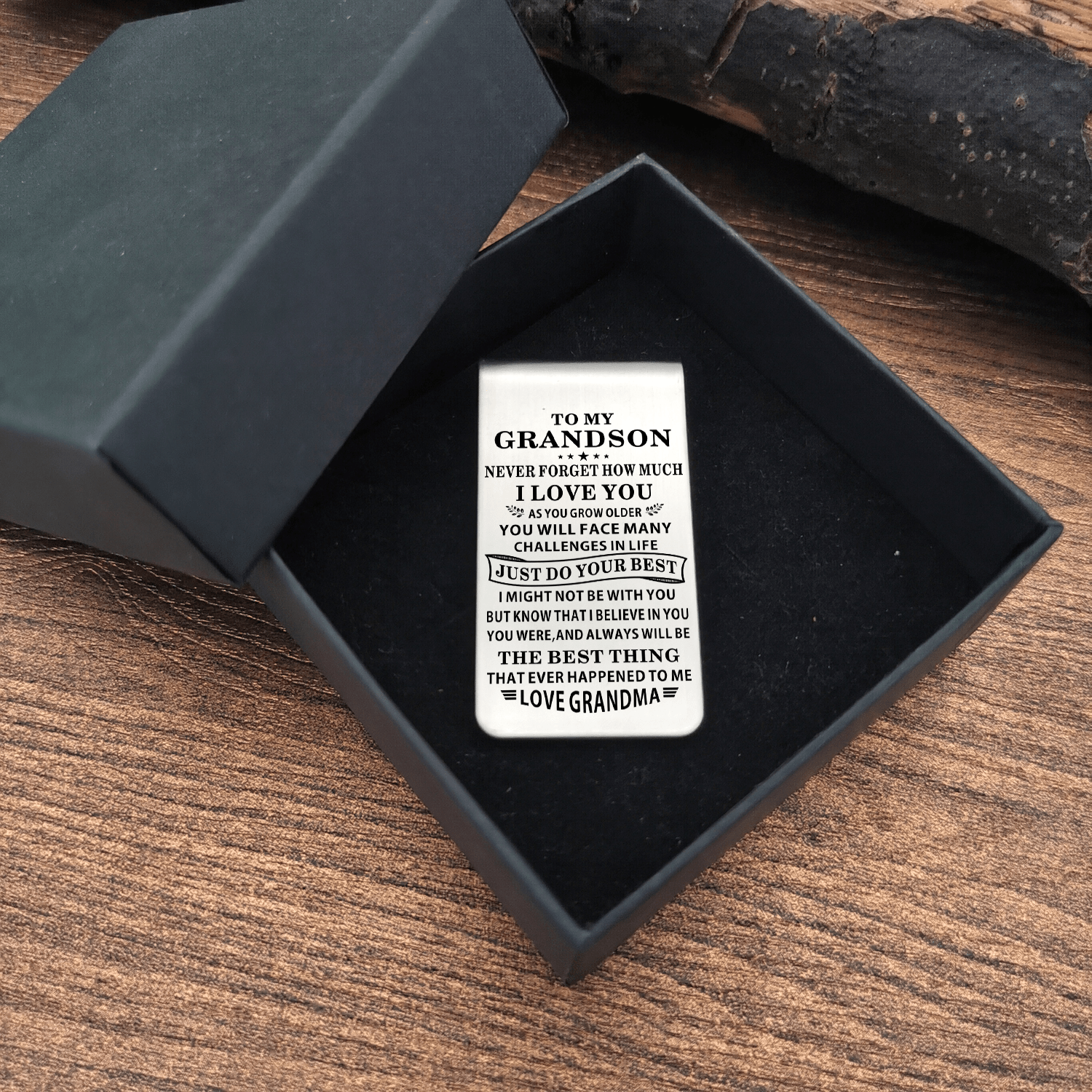 Money Clips Grandma To Grandson - Just Do Your Best Engraved Money Clip GiveMe-Gifts