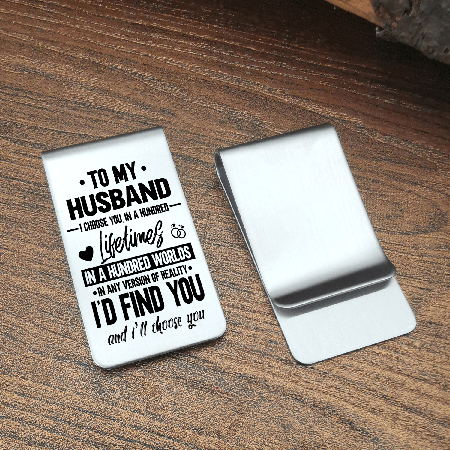 Money Clips To My Husband - I Choose You Engraved Money Clip GiveMe-Gifts