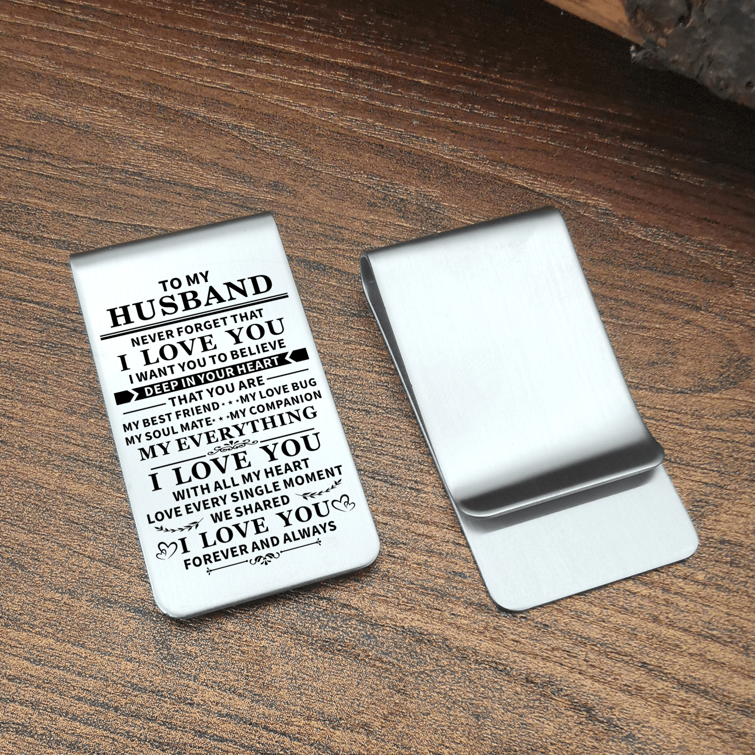 Money Clips To My Husband - Never Forget That I Love You Engraved Money Clip GiveMe-Gifts