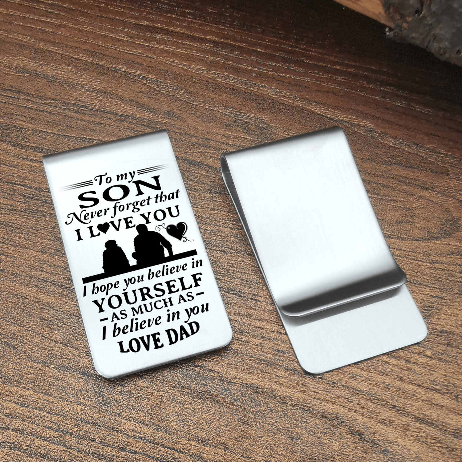 Money Clips Dad To Son - Believe In Yourself Engraved Money Clip GiveMe-Gifts