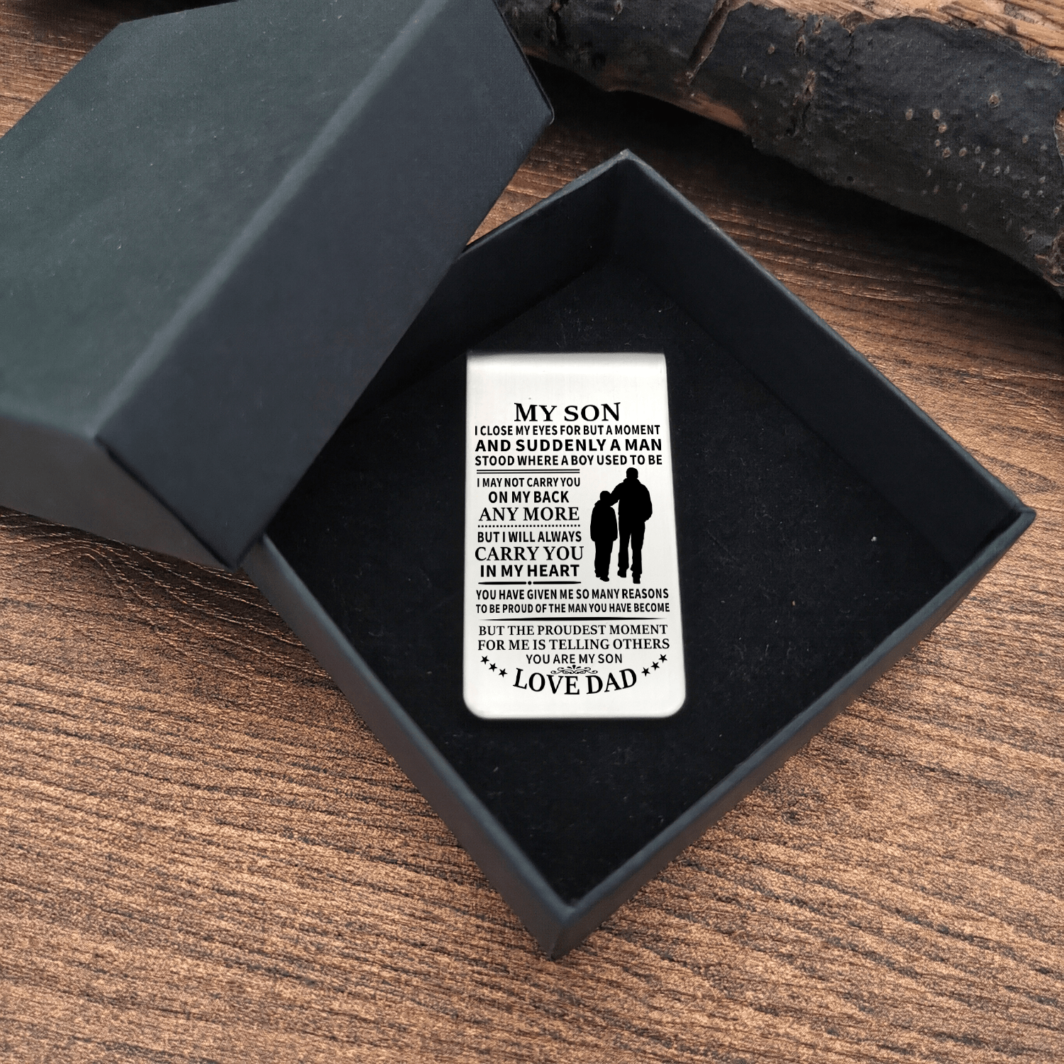 Money Clips Dad To Son - Carry You In My Heart Engraved Money Clip GiveMe-Gifts