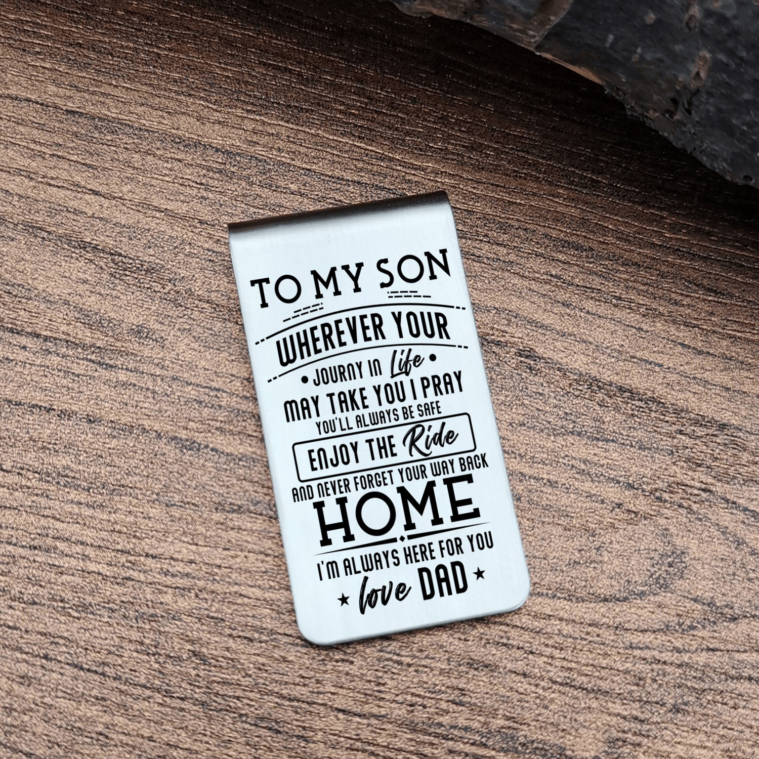 Money Clips Dad To Son - Never Forget Your Way Back Home Engraved Money Clip GiveMe-Gifts