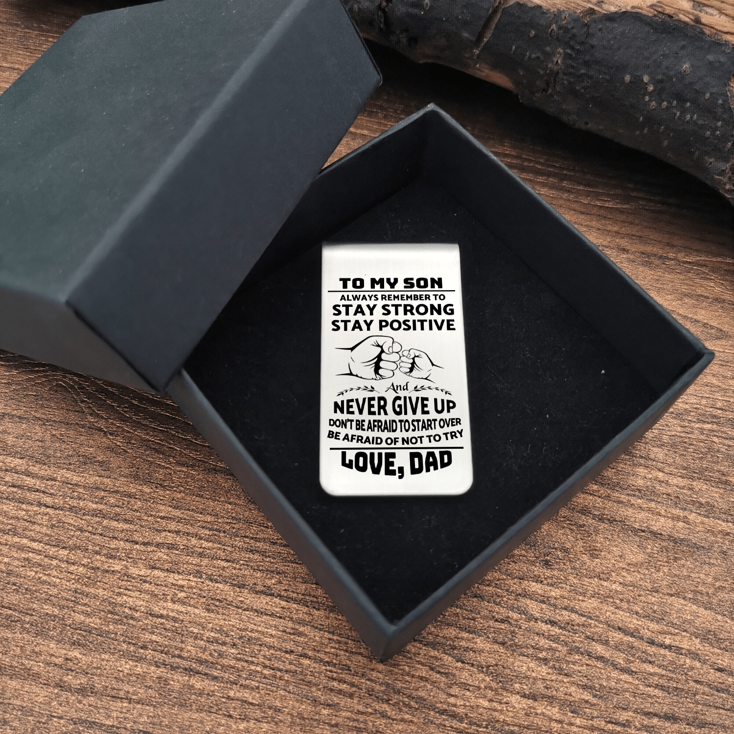 Money Clips Dad To Son - Never Give Up Engraved Money Clip GiveMe-Gifts