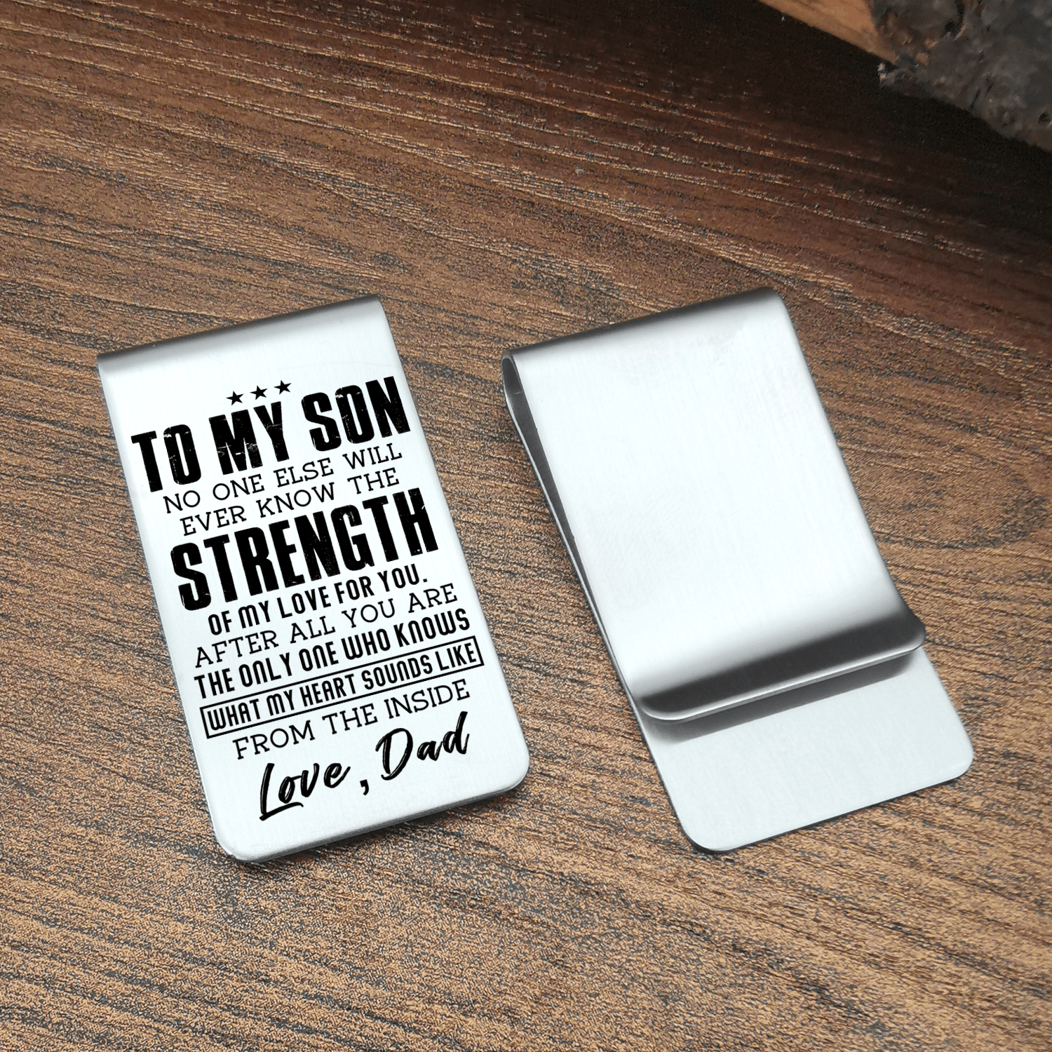 Money Clips Dad To Son - The Strength Of My Love For You Engraved Money Clip GiveMe-Gifts