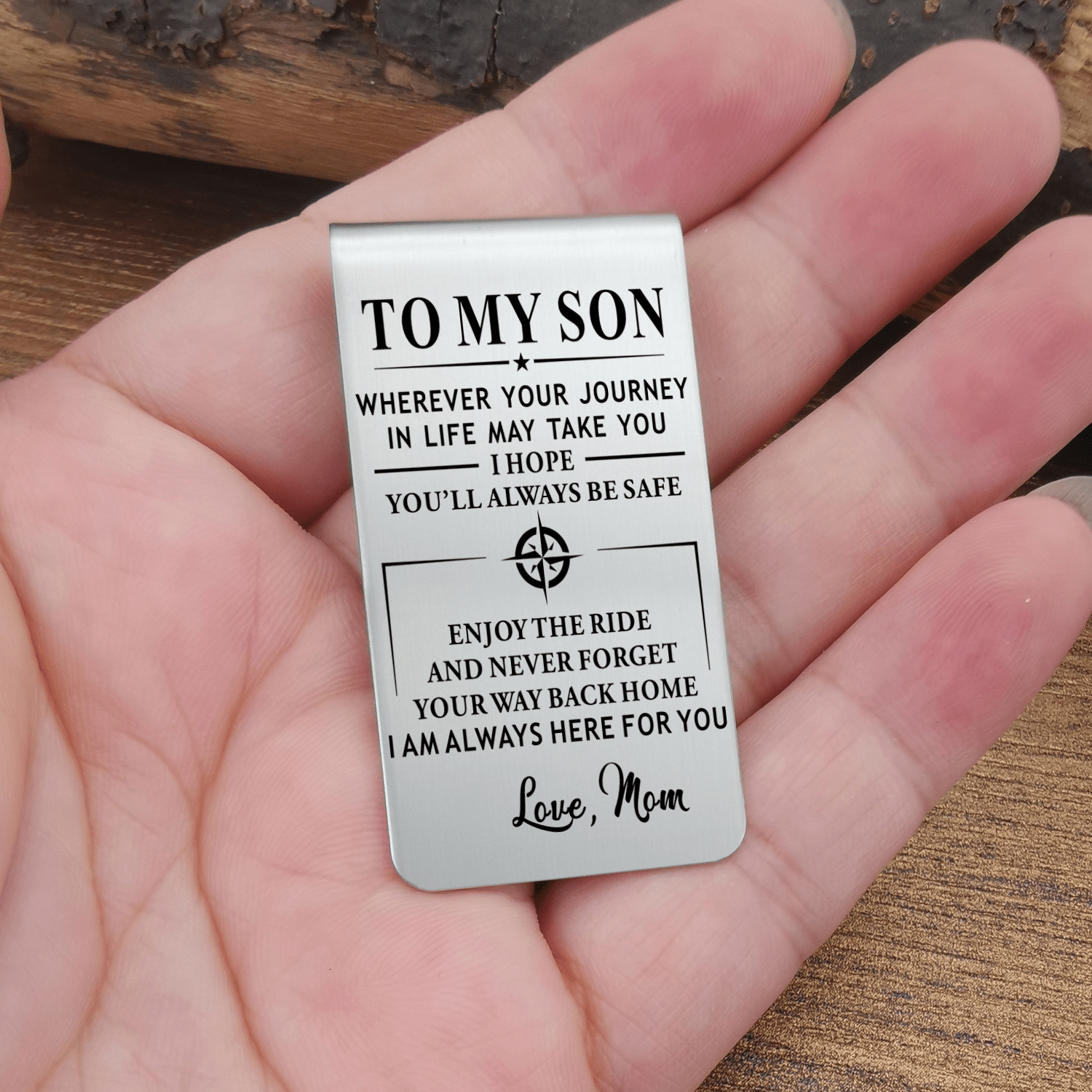 Money Clips Mom To Son - I Am Always Here For You Engraved Money Clip GiveMe-Gifts