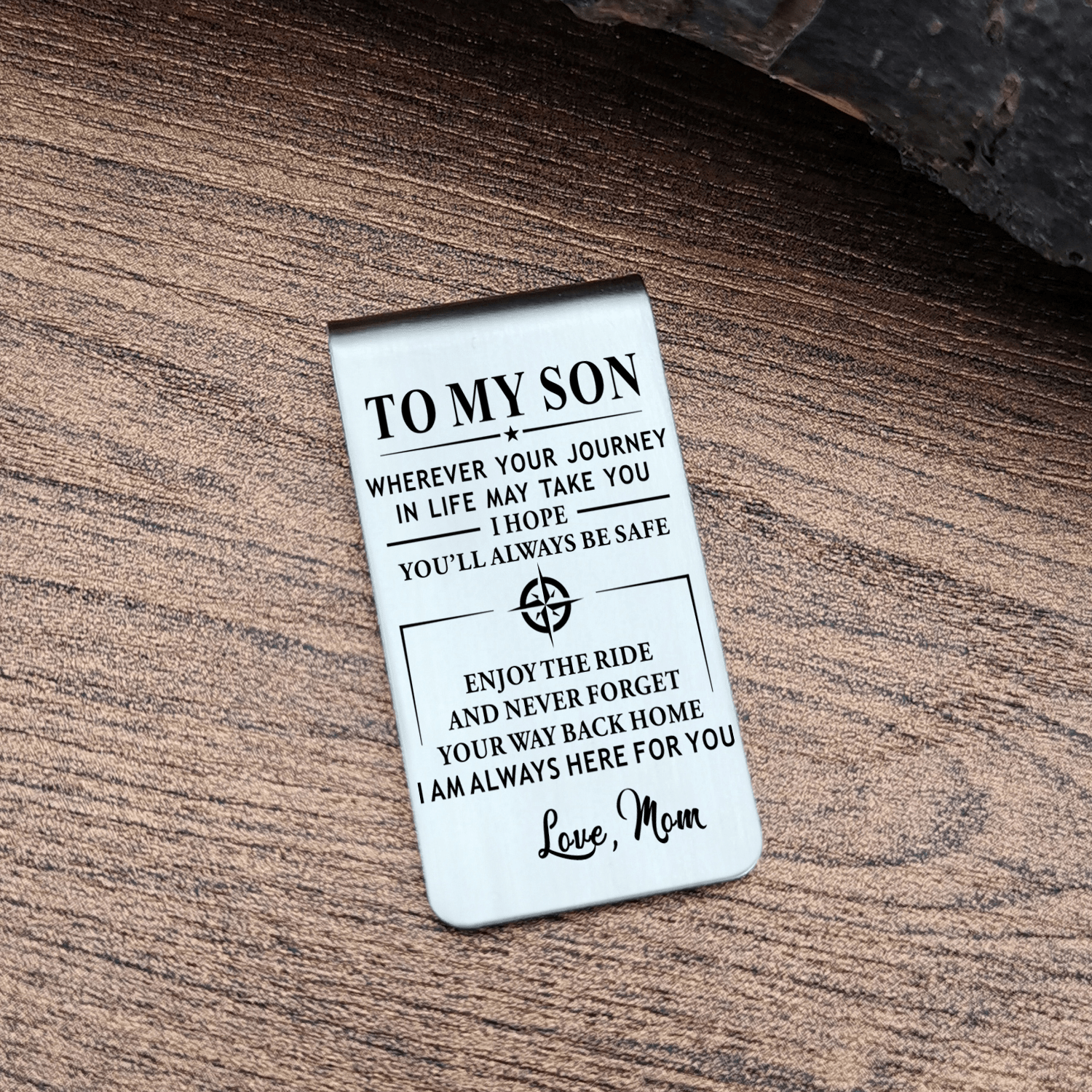 Money Clips For Son Mom To Son - I Am Always Here For You Engraved Money Clip GiveMe-Gifts