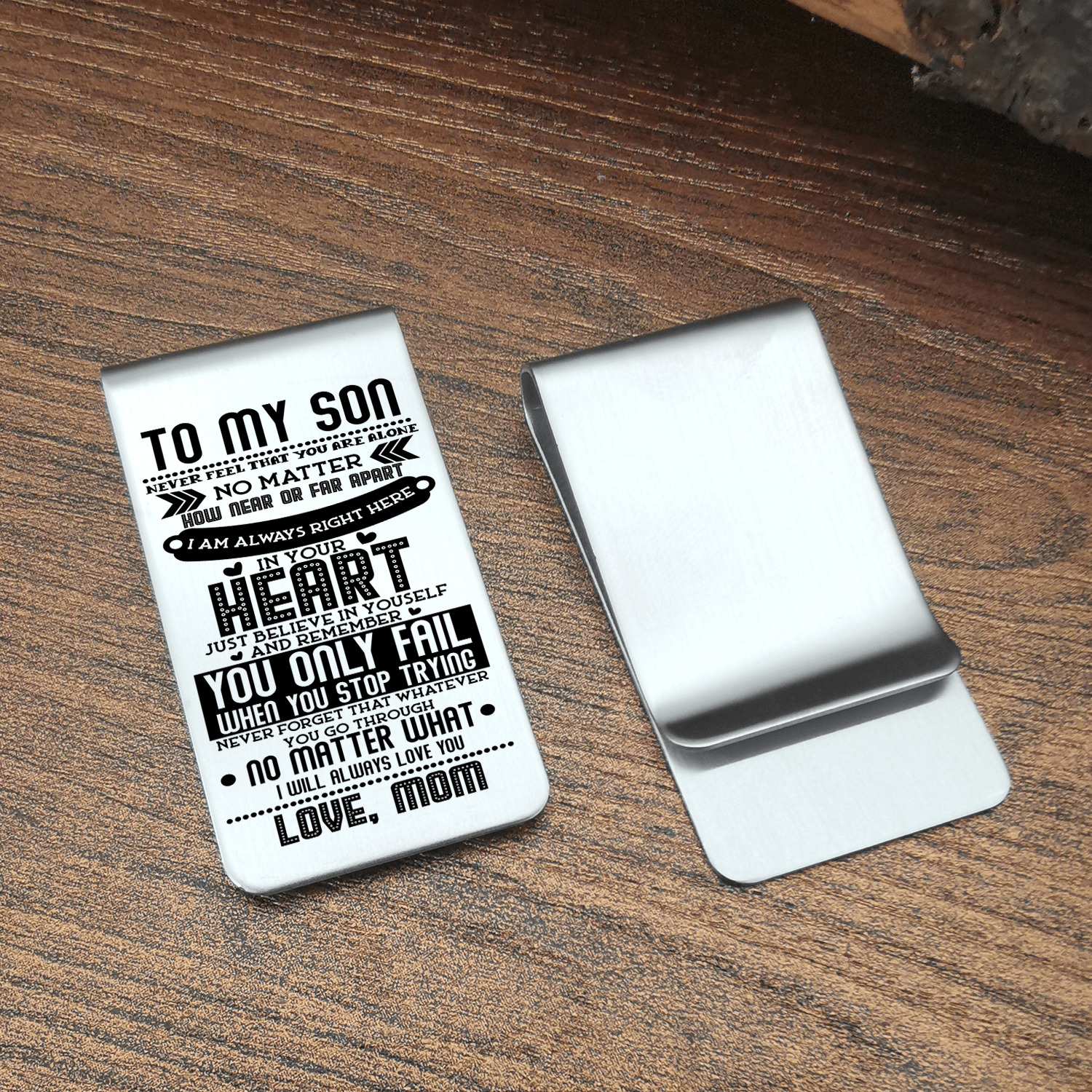 Money Clips Mom To Son - I Am Always Right Here Engraved Money Clip GiveMe-Gifts