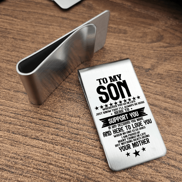Money Clips Mom To Son - I Will Always Support You Engraved Money Clip GiveMe-Gifts