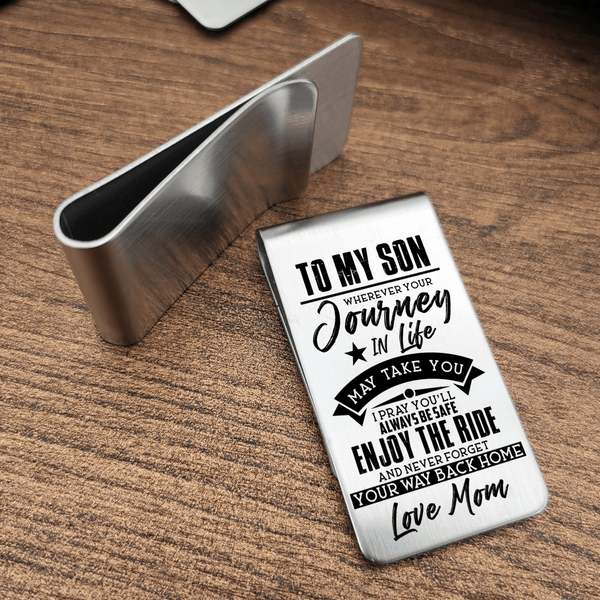 Money Clips Mom To Son - You Will Always Be Safe Engraved Money Clip GiveMe-Gifts