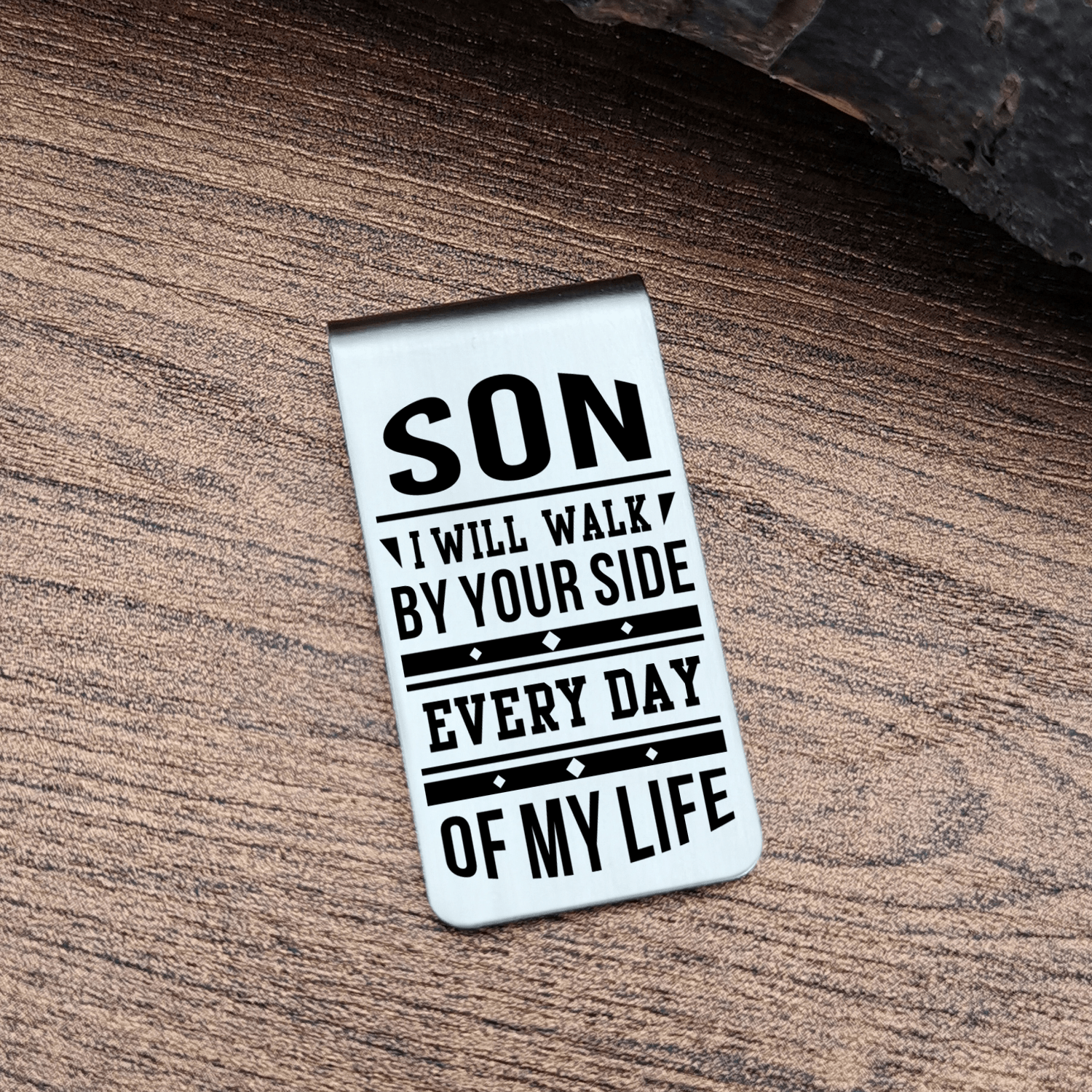 Money Clips To My Son - I Will Walk By Your Side Engraved Money Clip GiveMe-Gifts