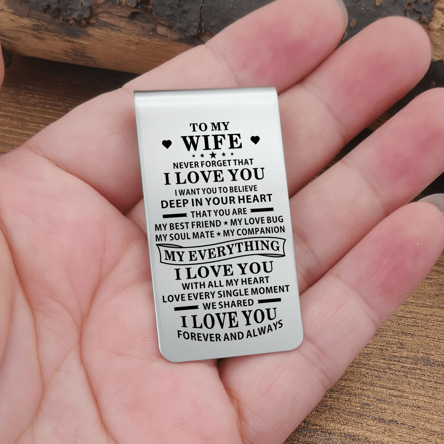 Money Clips To My Wife - I Love You Forever Engraved Money Clip GiveMe-Gifts