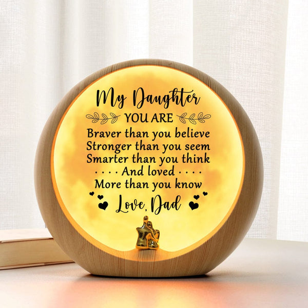 Moon Lamp Dad To Daughter - You Are Loved More Than You Know Engraved Moon Light GiveMe-Gifts