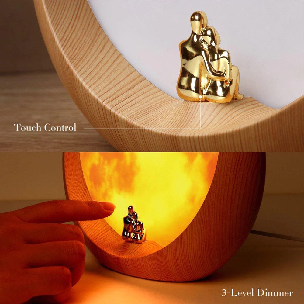 Moon Lamp To My Husband - I Found My Missing Piece Wood Moon Light GiveMe-Gifts