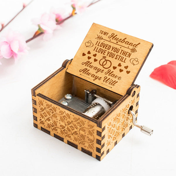 Music Box To My Husband I Love You Engraved Wooden Music Box GiveMe-Gifts