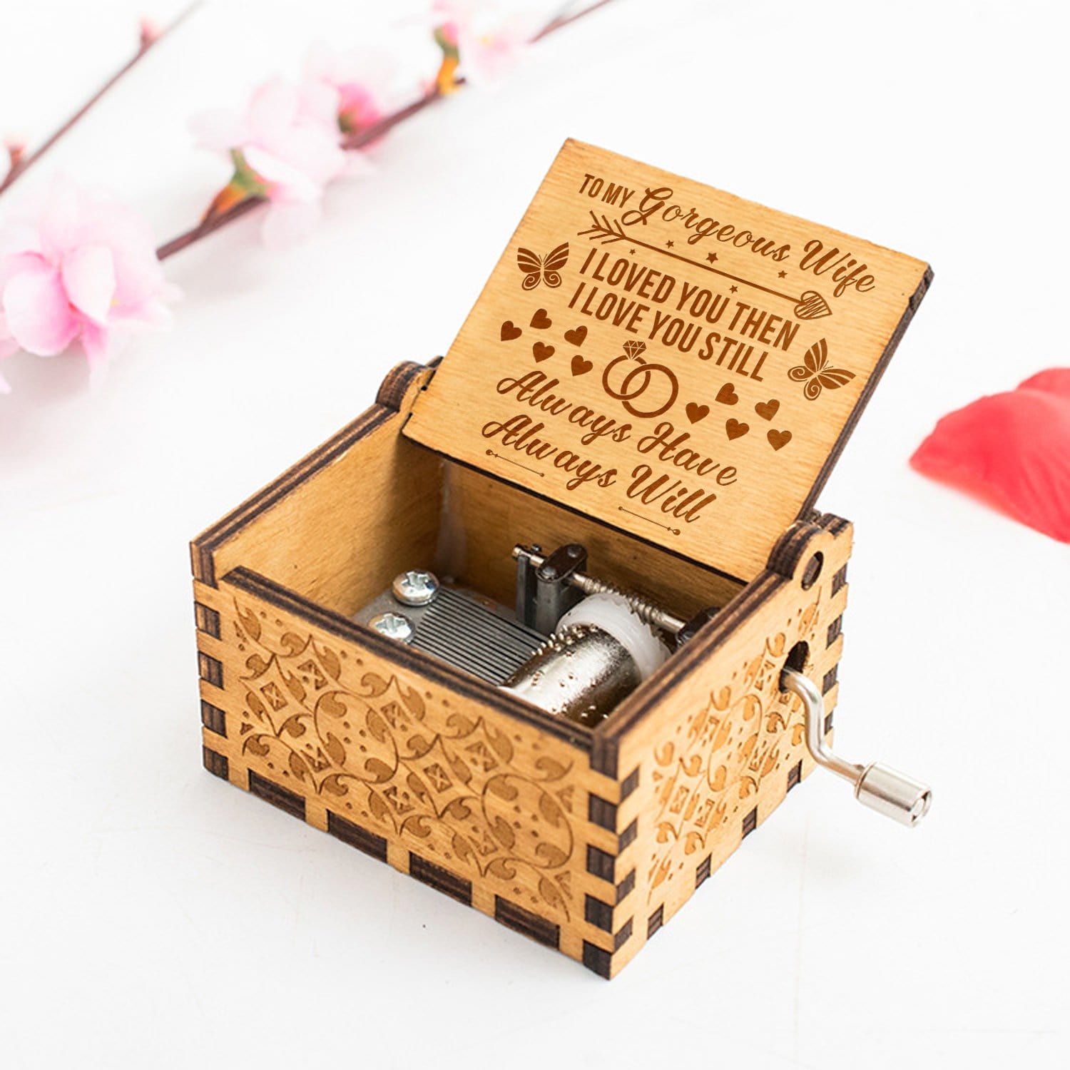 Music Box To My Wife I Love You Engraved Wooden Music Box GiveMe-Gifts