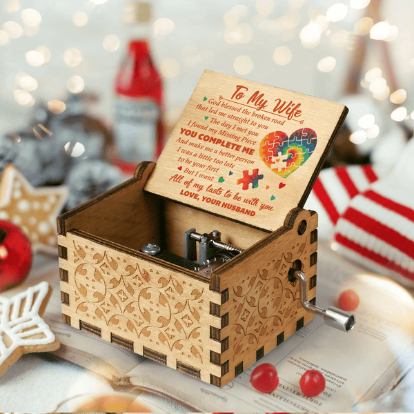 Music Box To My Wife - You Complete Me Engraved Wooden Music Box GiveMe-Gifts
