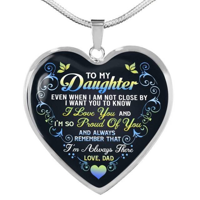 Necklaces Dad To Daughter - I Am So Proud Of You Engraved Heart Necklace Silver GiveMe-Gifts