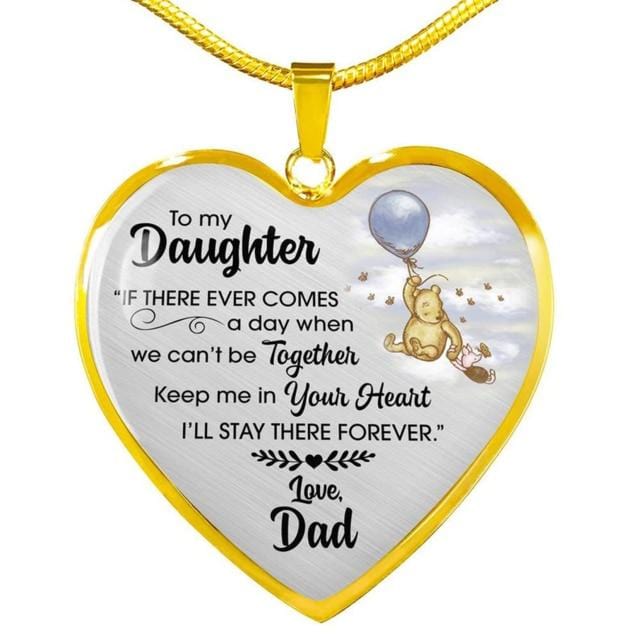 Necklaces For Daughter Dad To Daughter - I Will Stay There Forever Engraved Heart Necklace GiveMe-Gifts