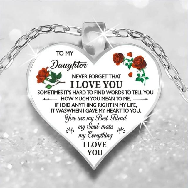 Necklaces To My Daughter - I Love You Engraved Heart Necklace to my daughter GiveMe-Gifts