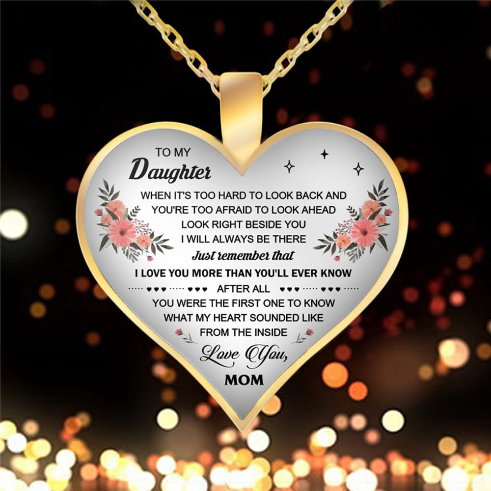 Necklaces Mom To Daughter - I Love You More Engraved Heart Necklace GiveMe-Gifts