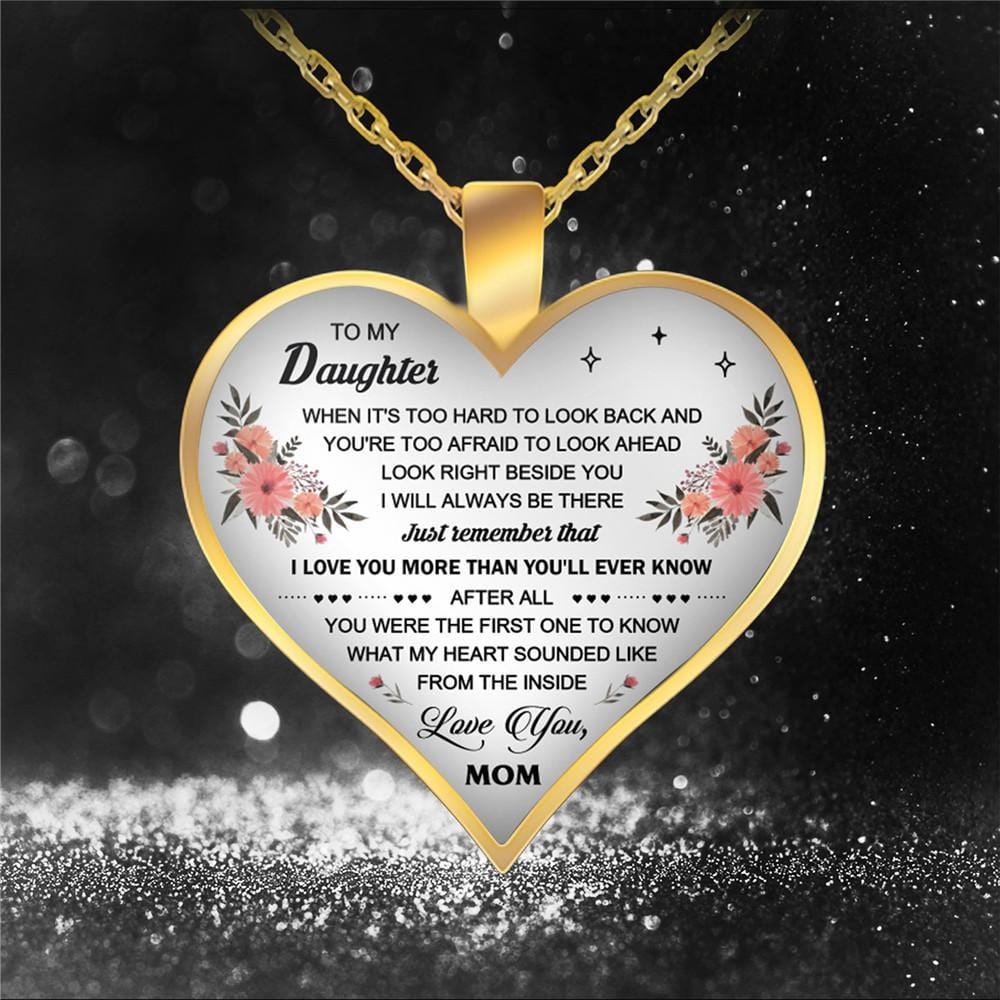 Necklaces Mom To Daughter - I Love You More Engraved Heart Necklace GiveMe-Gifts