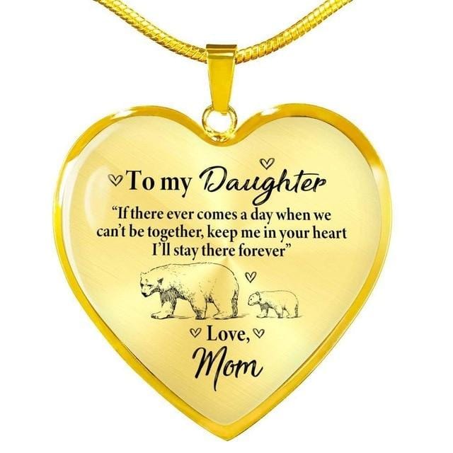 Necklaces Mom To Daughter - I Will Stay There Forever Engraved Heart Necklace GiveMe-Gifts