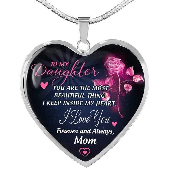 Necklaces Mom To Daughter - The Most Beautiful Thing Engraved Heart Necklace GiveMe-Gifts