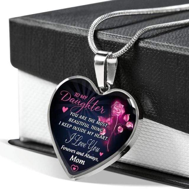 Necklaces Mom To Daughter - The Most Beautiful Thing Engraved Heart Necklace Silver GiveMe-Gifts