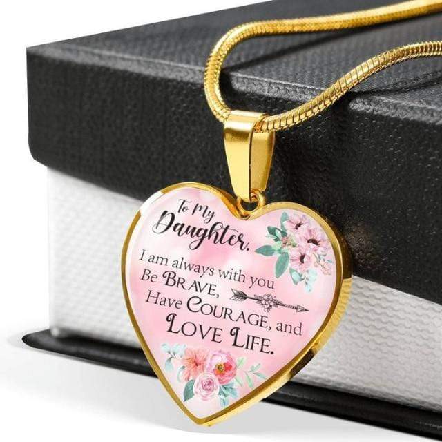 Necklaces To My Daughter - I Am Always With You Engraved Heart Necklace Gold GiveMe-Gifts