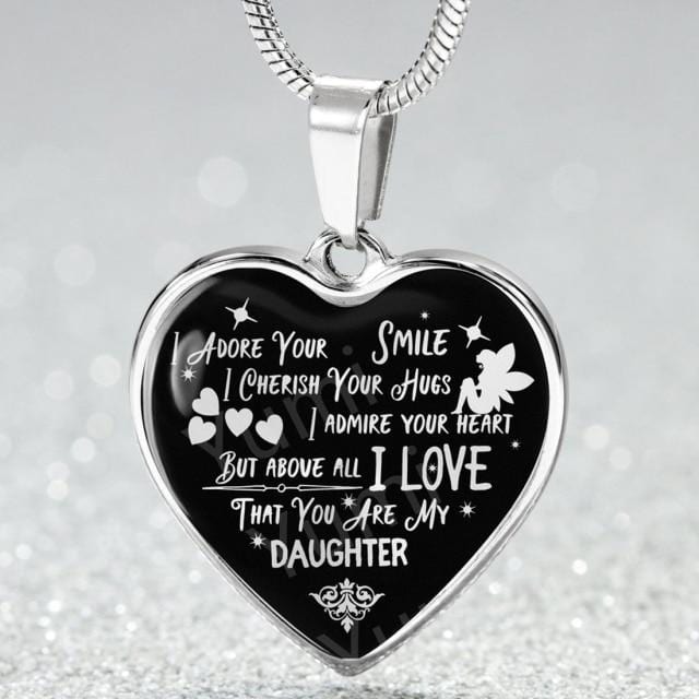 Necklaces To My Daughter - I Love That You Are My Daughter Engraved Heart Necklace Silver GiveMe-Gifts