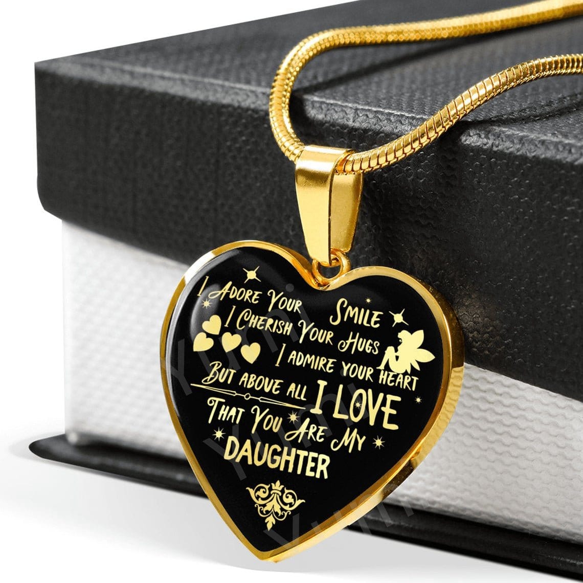 Necklaces To My Daughter - I Love That You Are My Daughter Engraved Heart Necklace GiveMe-Gifts