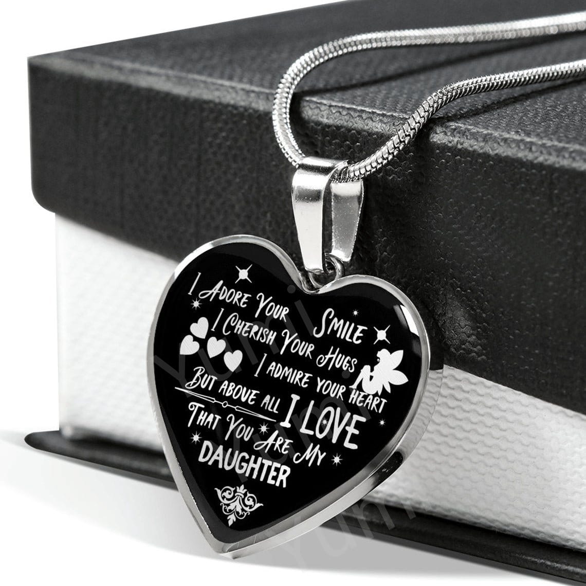Necklaces To My Daughter - I Love That You Are My Daughter Engraved Heart Necklace GiveMe-Gifts