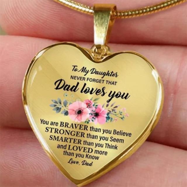 Necklaces To My Daughter - I Love You More Engraved Heart Necklace Dad To Daughter 2 GiveMe-Gifts