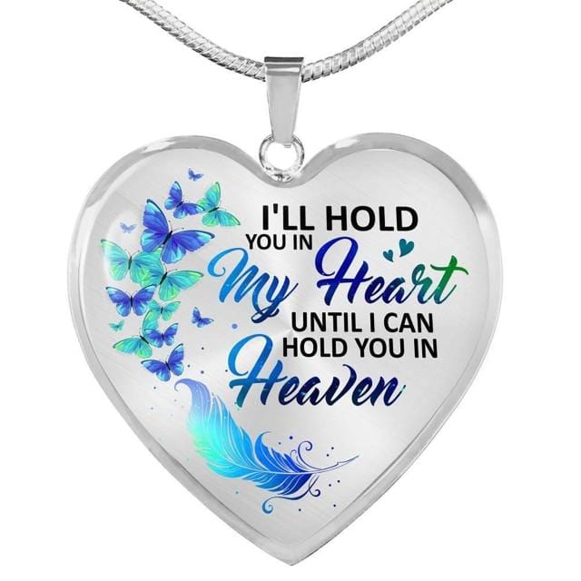 Necklaces To My Daughter - I Will Hold You In My Heart Engraved Heart Necklace Silver GiveMe-Gifts