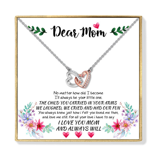 Necklaces To My Mom - I Love You Always Interlocking Heart Necklace GiveMe-Gifts