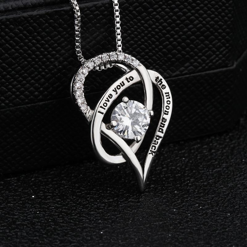 Necklaces To My Mom - I Love You To The Moon And Back Heart Necklace GiveMe-Gifts