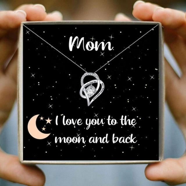 Necklaces To My Mom - I Love You To The Moon And Back Heart Necklace HE-P030 GiveMe-Gifts