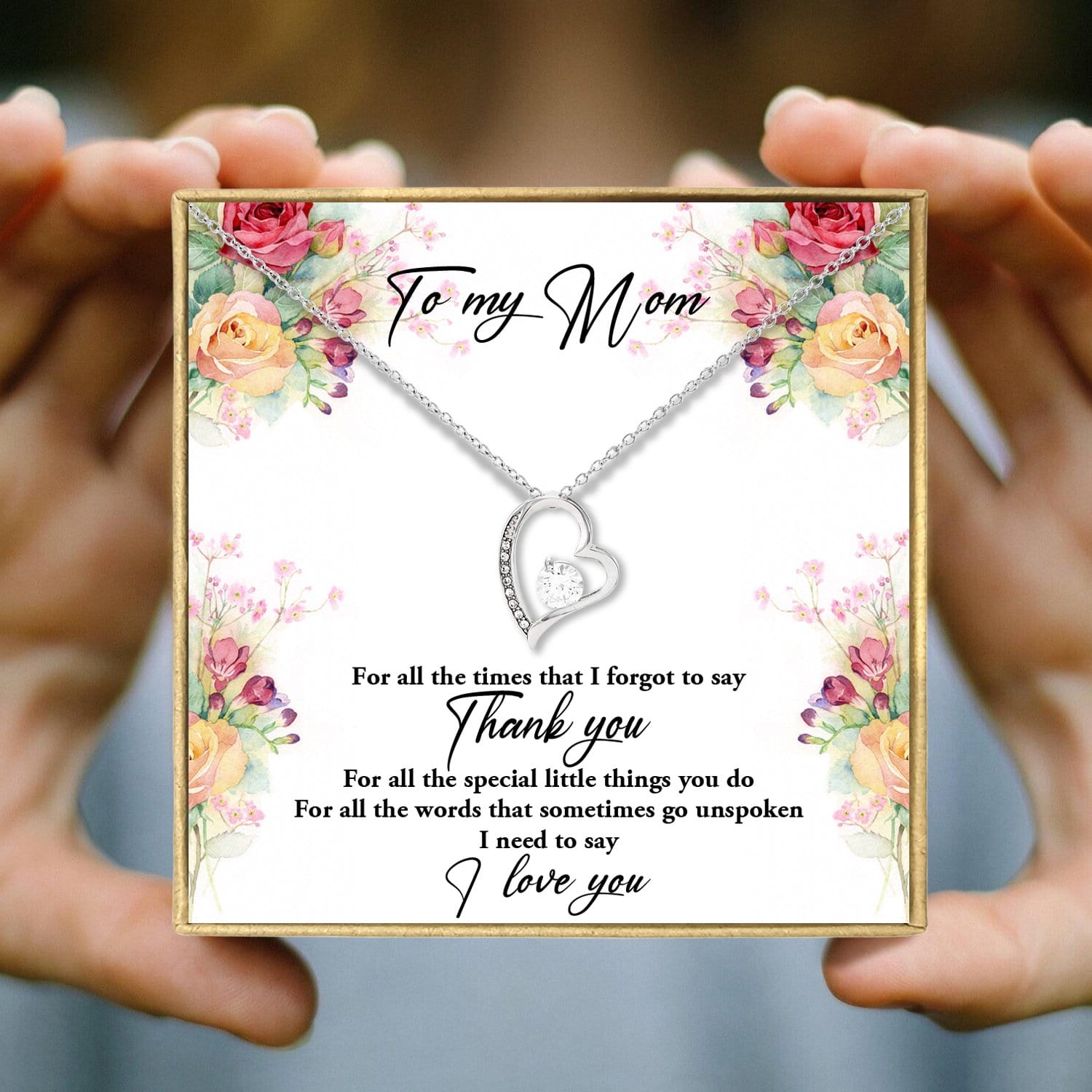Necklaces To My Mom - Thank You For All Heart Necklace GiveMe-Gifts