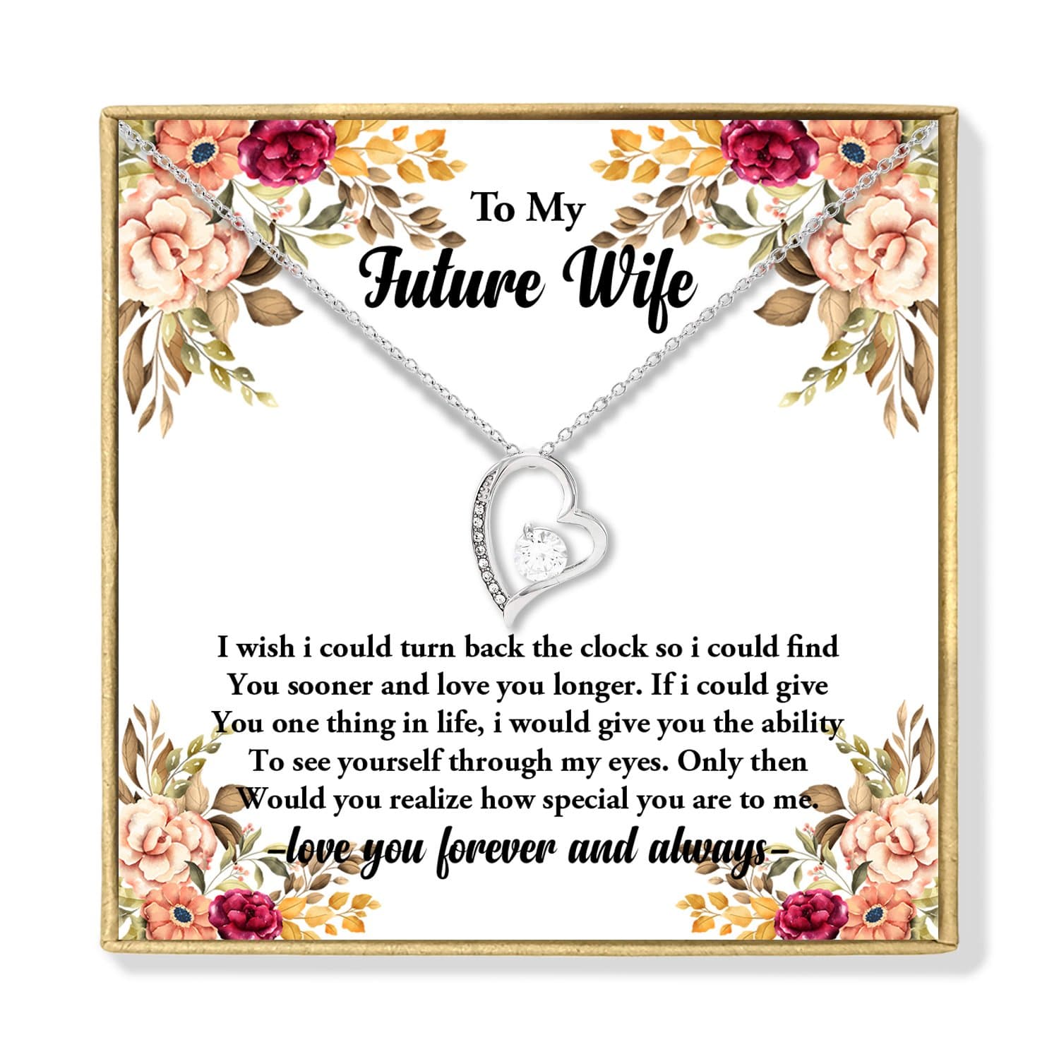 Necklaces To My Future Wife - I Love You Forever Heart Necklace GiveMe-Gifts