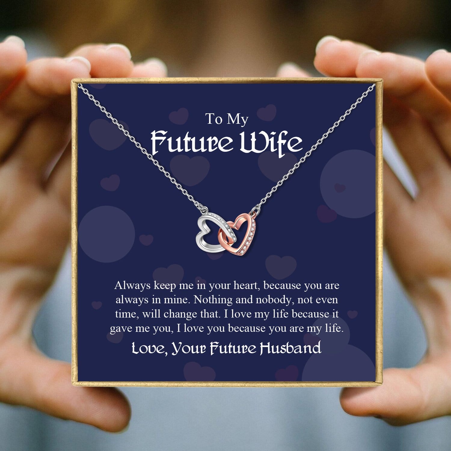 Necklaces To My Future Wife - You Are My Life Interlocking Heart Necklace GiveMe-Gifts