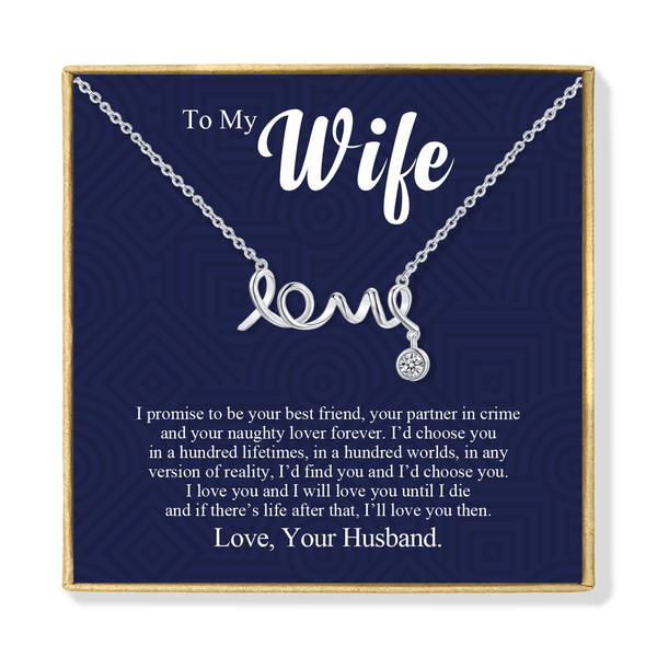 Necklaces To My Wife - I Love You Love Pendant Necklace GiveMe-Gifts