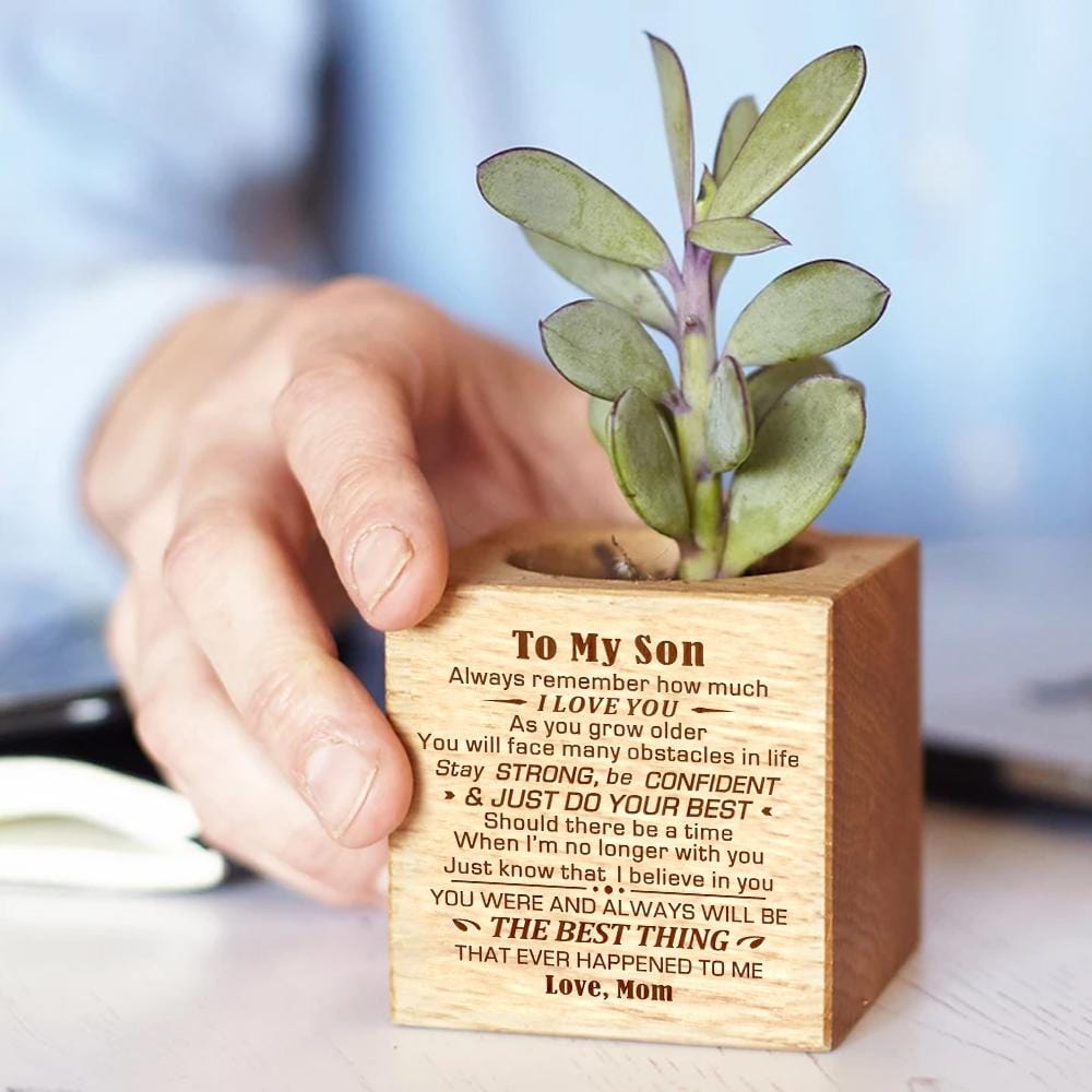 Plant Pot Mom To My Son Just Do Your Best Engraved Plant Pot GiveMe-Gifts