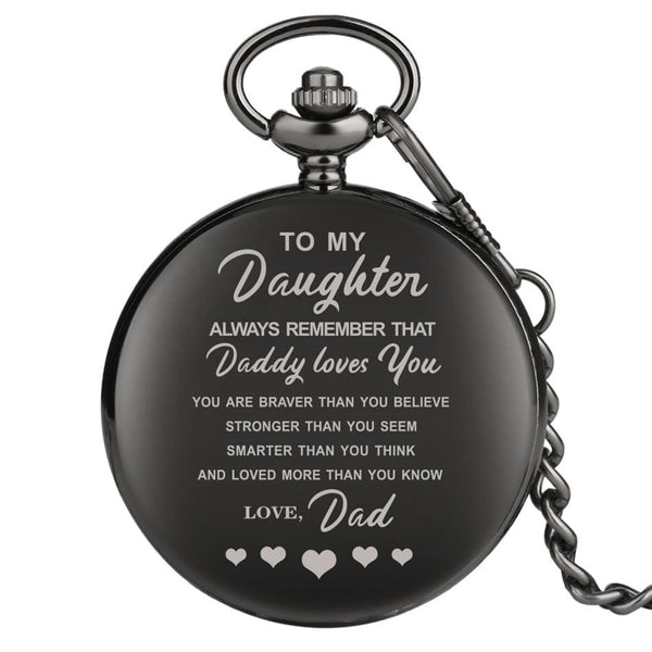 Pocket Watches Dad To Daughter - I Love You Engraved Pocket Watch GiveMe-Gifts