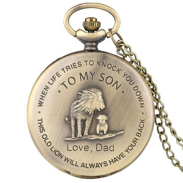 Pocket Watches Dad To Son - I Will Always Have You Back Bronze Vintage Pocket Watch GiveMe-Gifts