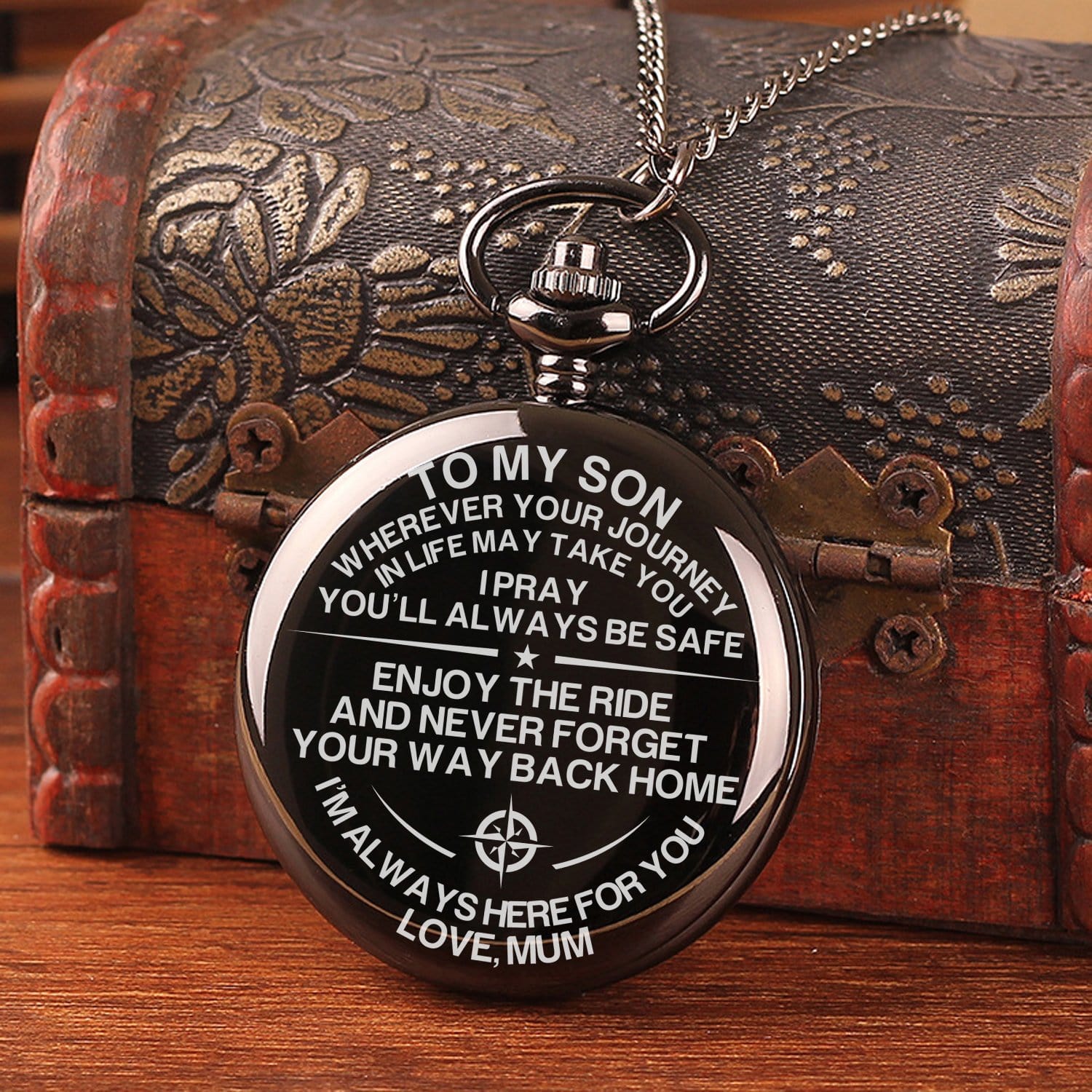Pocket Watches For Son Mum To Son - Never Forget Your Way Back Home Pocket Watch GiveMe-Gifts