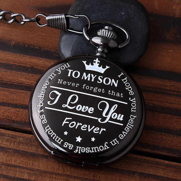 Pocket Watches To My Son - I Love You Black Vintage Pocket Watch GiveMe-Gifts